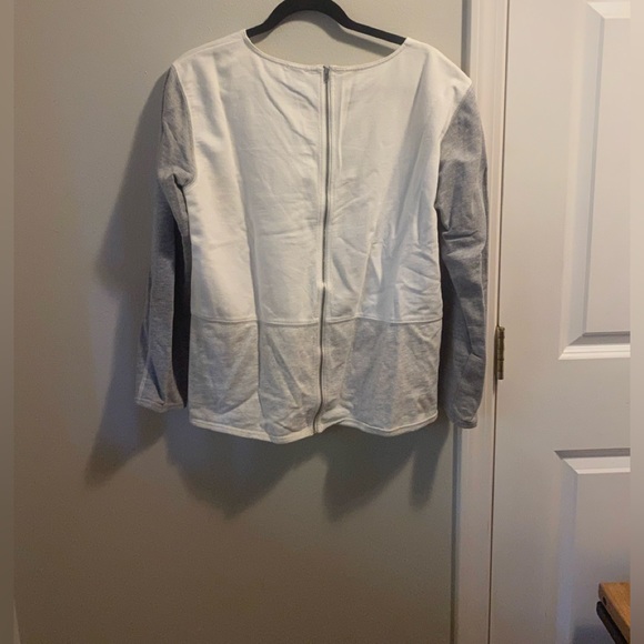 J. CREW Tri Color Back Zip Sweatshirt - Picture 3 of 4